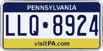 PA license plate LLQ8924