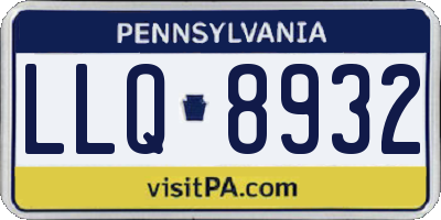 PA license plate LLQ8932