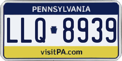 PA license plate LLQ8939