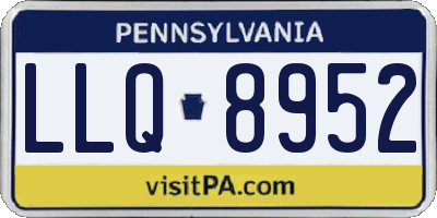 PA license plate LLQ8952