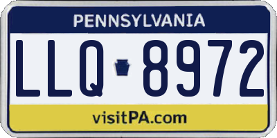 PA license plate LLQ8972