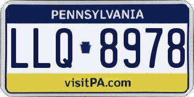PA license plate LLQ8978