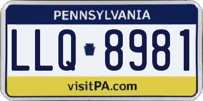 PA license plate LLQ8981