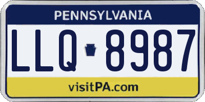 PA license plate LLQ8987