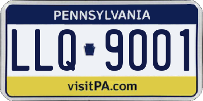 PA license plate LLQ9001