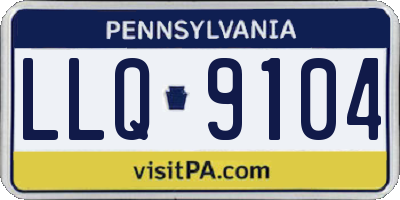 PA license plate LLQ9104