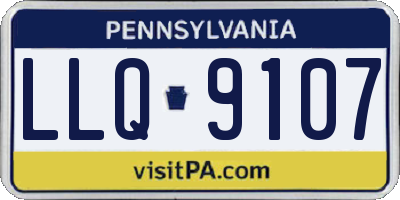 PA license plate LLQ9107