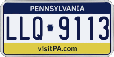PA license plate LLQ9113