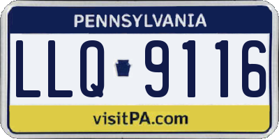 PA license plate LLQ9116