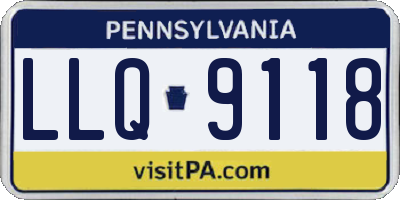PA license plate LLQ9118