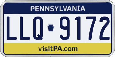 PA license plate LLQ9172