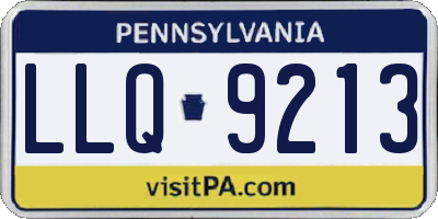PA license plate LLQ9213
