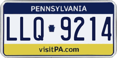 PA license plate LLQ9214