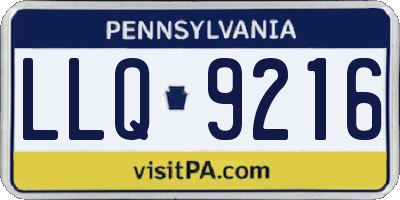 PA license plate LLQ9216