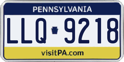 PA license plate LLQ9218