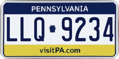 PA license plate LLQ9234