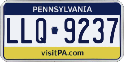 PA license plate LLQ9237