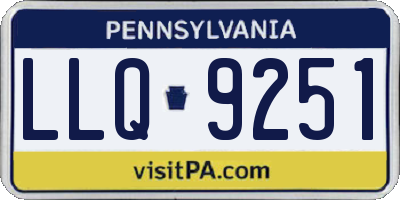PA license plate LLQ9251