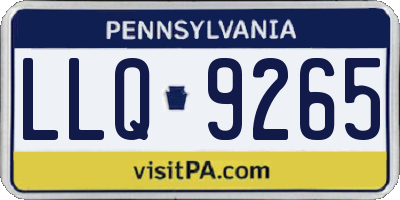 PA license plate LLQ9265