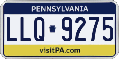 PA license plate LLQ9275