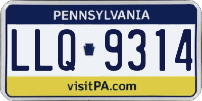 PA license plate LLQ9314