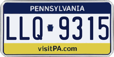 PA license plate LLQ9315