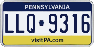 PA license plate LLQ9316