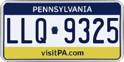 PA license plate LLQ9325