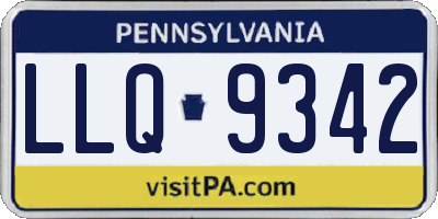 PA license plate LLQ9342
