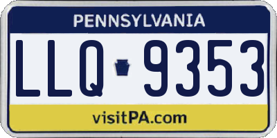 PA license plate LLQ9353