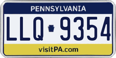 PA license plate LLQ9354