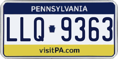 PA license plate LLQ9363