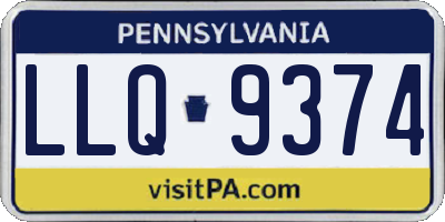 PA license plate LLQ9374