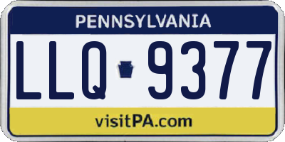 PA license plate LLQ9377