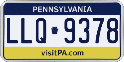 PA license plate LLQ9378
