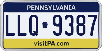 PA license plate LLQ9387