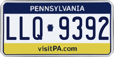 PA license plate LLQ9392