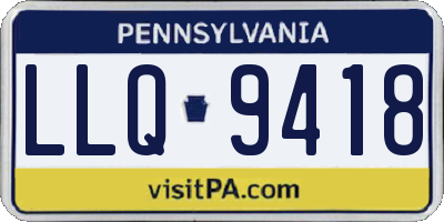 PA license plate LLQ9418