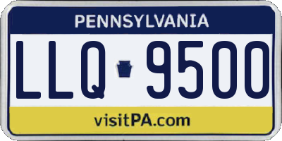 PA license plate LLQ9500