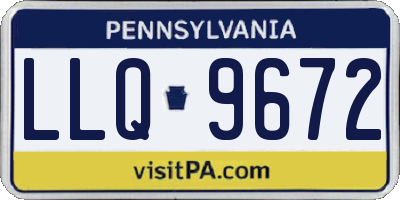 PA license plate LLQ9672