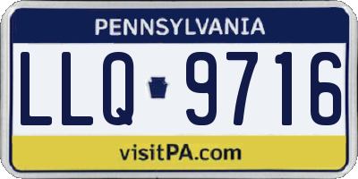 PA license plate LLQ9716
