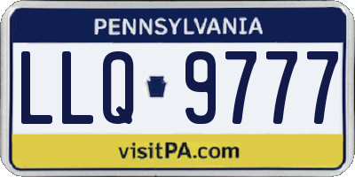 PA license plate LLQ9777