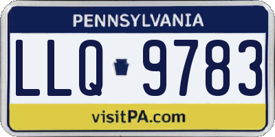 PA license plate LLQ9783