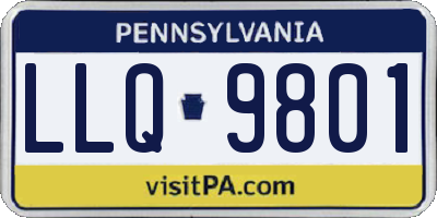 PA license plate LLQ9801