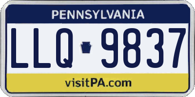 PA license plate LLQ9837