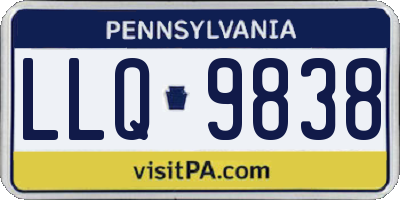 PA license plate LLQ9838