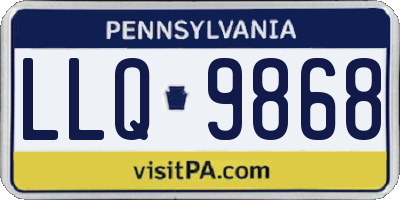 PA license plate LLQ9868