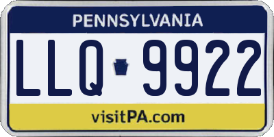 PA license plate LLQ9922