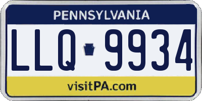 PA license plate LLQ9934