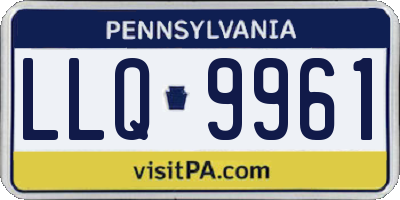 PA license plate LLQ9961